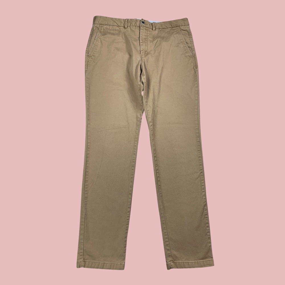 Perk Pants Mens 38x33 Smooth Oak Slim Fit Stretch Chino Tapered Smart Casual